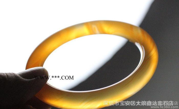 厂价直销 天然黄白玉髓圆形手镯 巴西  冰种玉髓玛瑙手镯批发图3