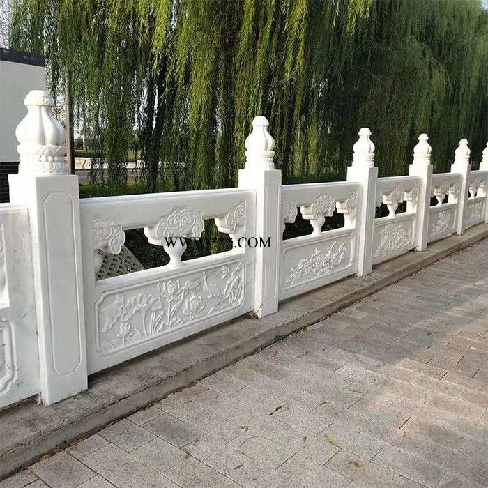 奇宝 石雕栏杆 汉白玉石栏杆 石雕栏板 浮雕大理石栏杆 石材护栏图2
