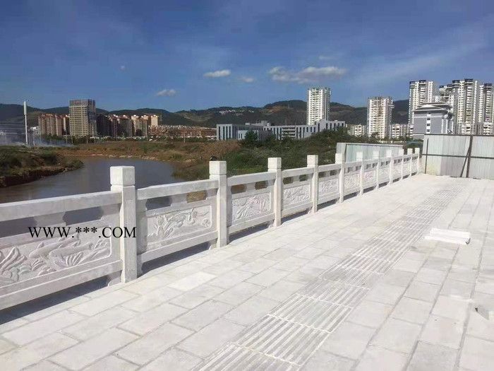 奇宝 石雕栏杆 汉白玉石栏杆 石雕栏板 浮雕大理石栏杆 石材护栏图5