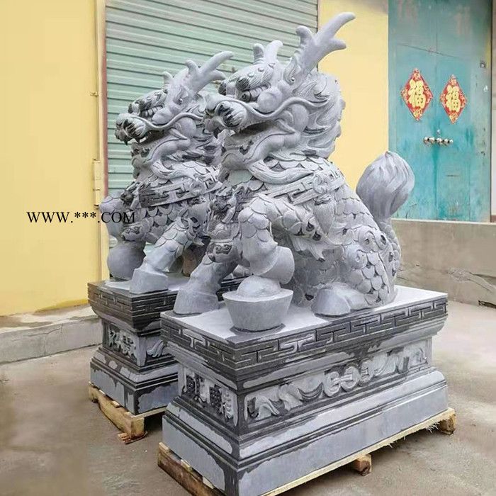 大理石麒麟 公园动物石雕 动物石雕厂家图2