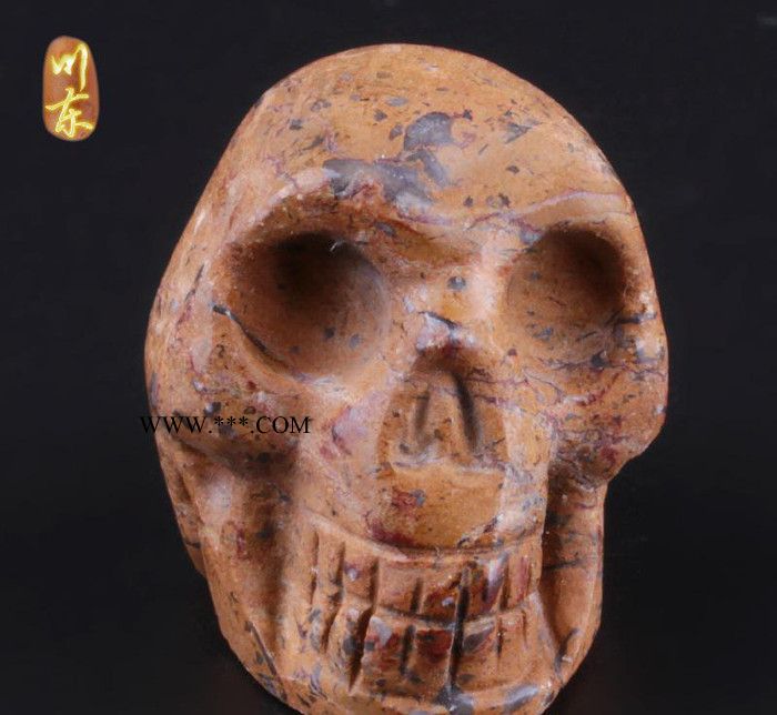 川东 复活节万圣节骷髅头摆件 疯狂玛瑙竹叶石雕刻手把件图2