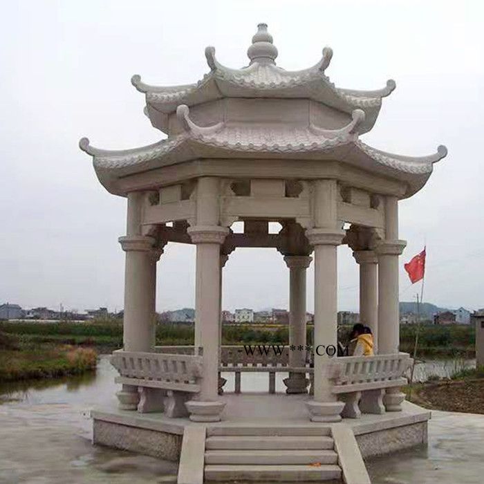 星博石业 厂家定做花岗岩四角亭青石六角亭大理石乘凉亭庭院凉亭单层四角亭图7