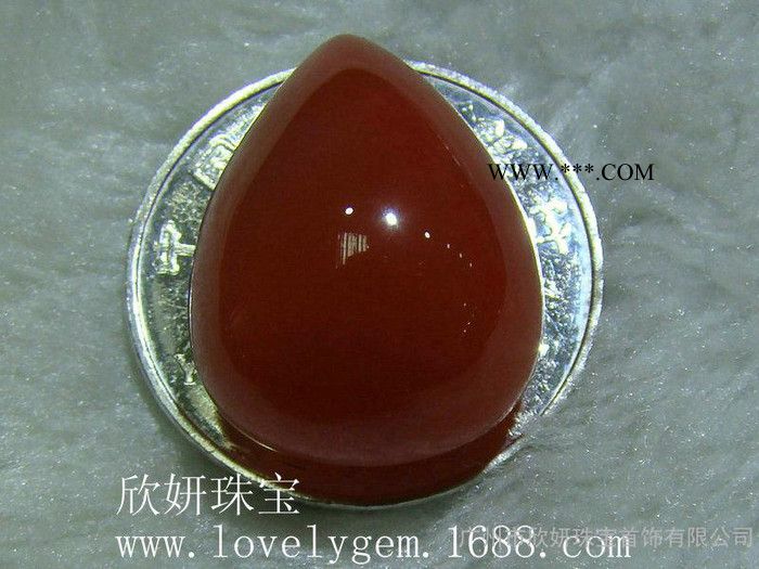天然南红玛瑙** 云南保山南红玛瑙裸石成品水滴吊坠戒面图2