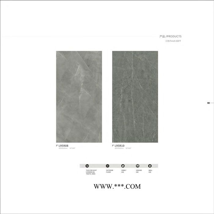 灰色大理石纹防滑地砖900X450MM大理石仿古砖 仿大理石柔光瓷砖 450x900仿古砖图2