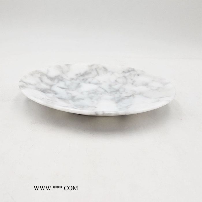 卡拉拉白大理石圆形水果托盘 简约家居酒店装饰收纳盘果盘 可定制私人logo图4