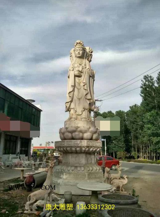 河北石雕厂，石佛雕刻，莲花观音雕刻，汉白玉佛像雕刻，如来佛祖雕刻，白色大理石佛像，石材雕刻佛像，石雕 石雕佛像图3