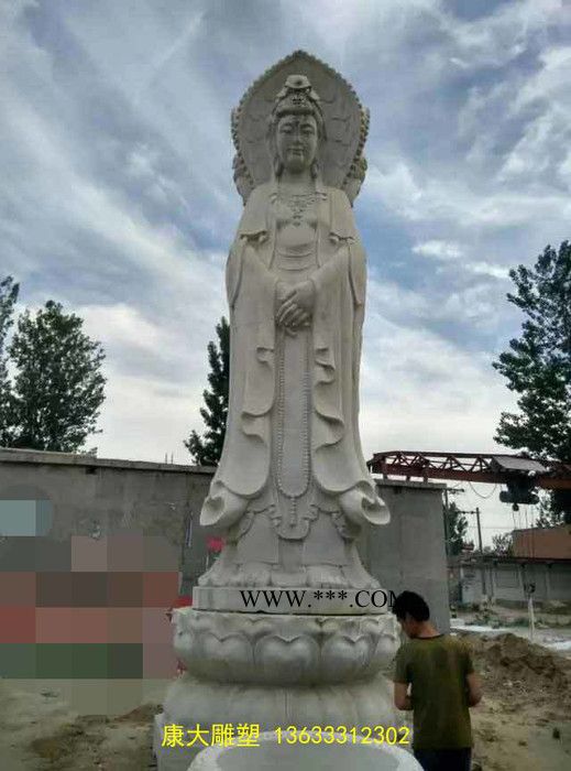 河北石雕厂，石佛雕刻，莲花观音雕刻，汉白玉佛像雕刻，如来佛祖雕刻，白色大理石佛像，石材雕刻佛像，石雕 石雕佛像图4