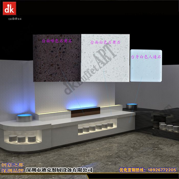 火锅店自助调料台 餐厅大理石布菲台调料台 酒店加热多功能布菲台图2