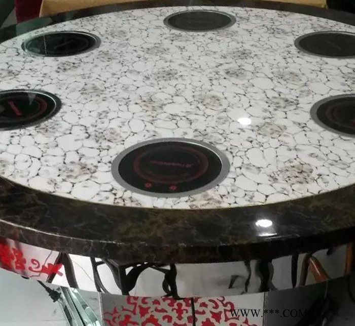 鑫韵峰   不锈钢餐厅火锅桌   直销大理石电磁炉火锅桌 每人每火锅桌子图3