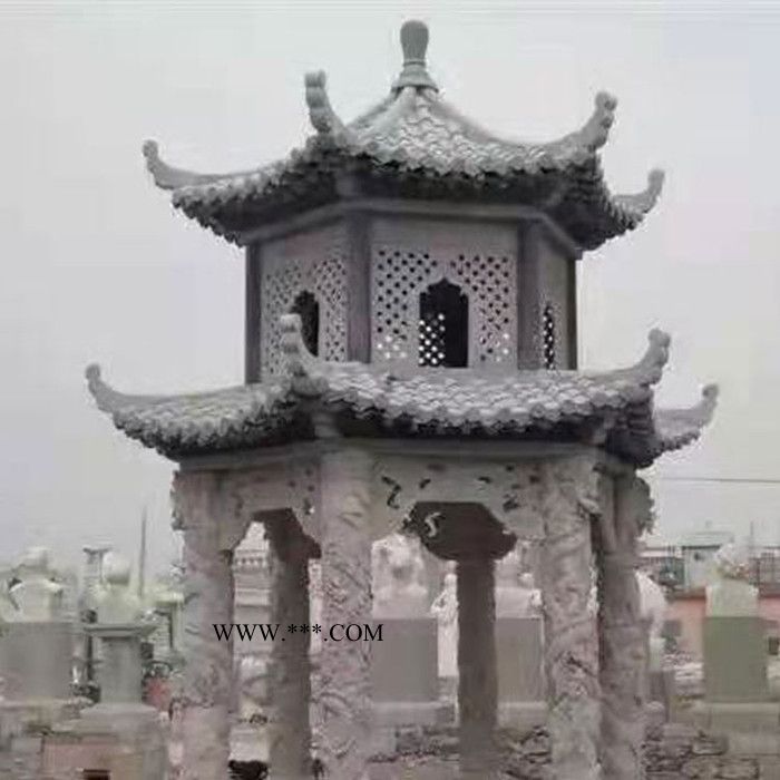 嘉祥利明  户外大理六角石亭子 青石浮雕亭子 大理石凉亭定制图5