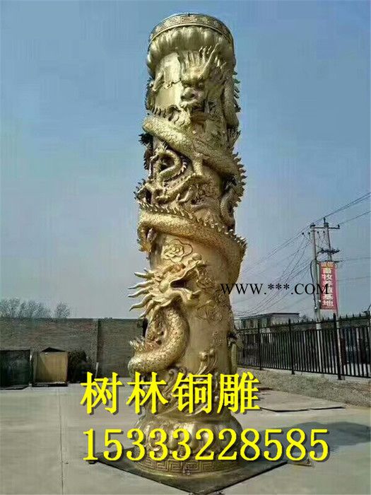 大型广场雕塑石头盘龙柱子 大理石园林柱子 中华表浮雕定做图2