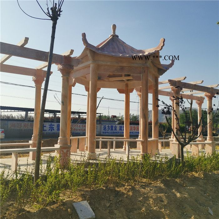 花岗岩凉亭 大理石石凉亭 户外石亭子雕刻厂图3