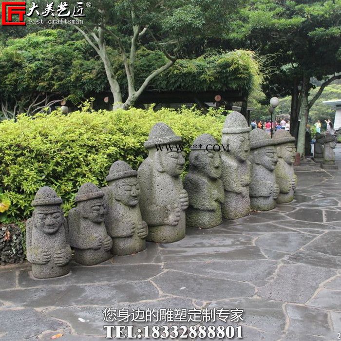 大美艺匠守护神石头爷爷雕塑韩国济州岛景区雕像青石大理石摆件定制做图3
