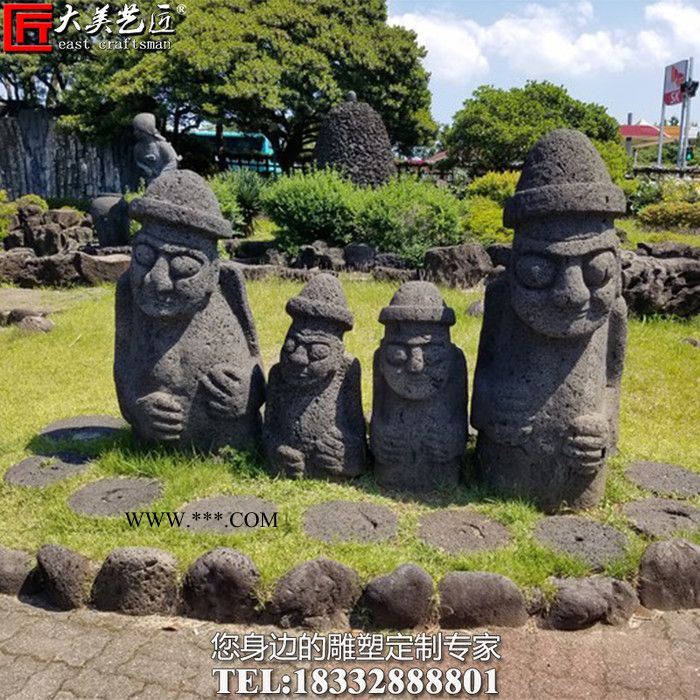 大美艺匠守护神石头爷爷雕塑韩国济州岛景区雕像青石大理石摆件定制做图2