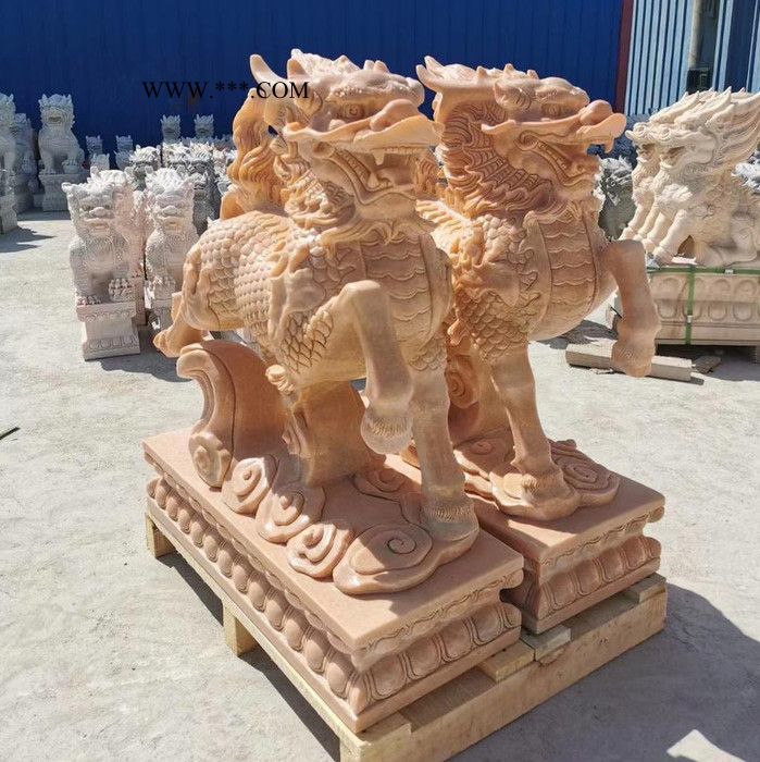 河北源头厂家  大理石 祥瑞麒麟   汉白玉麒麟厂   石雕麒麟报价  现货直发图2