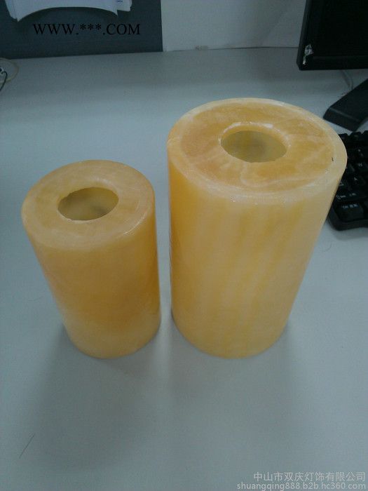 松香黄大理石圆筒 松香玉透光石灯罩 米黄玉石楼梯柱 天然玉石柱子灯定做图5