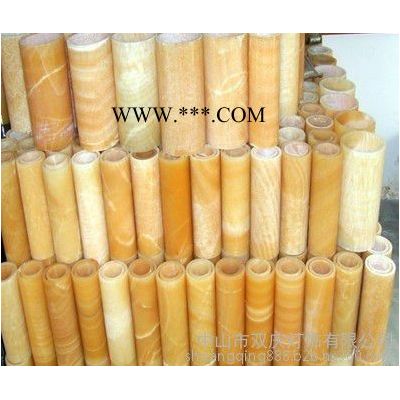 松香黄大理石圆筒 松香玉透光石灯罩 米黄玉石楼梯柱 天然玉石柱子灯定做