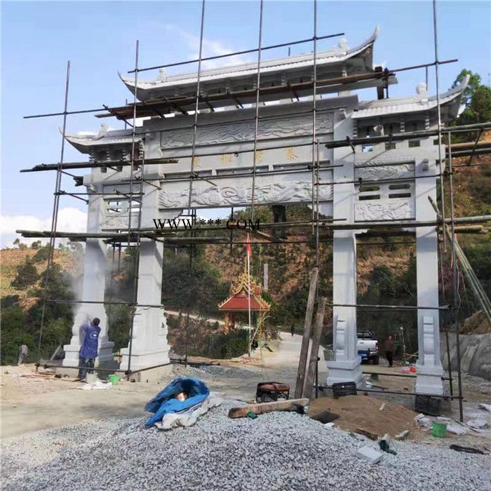 青石牌楼多款 加工景区石牌坊安装 大理石山门报价图4