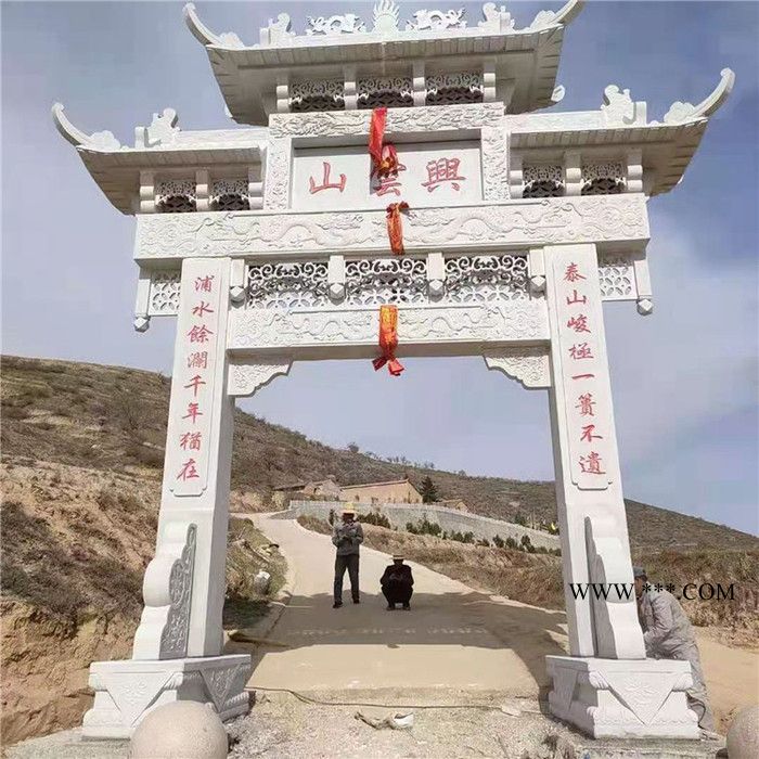 青石牌楼多款 加工景区石牌坊安装 大理石山门报价图8