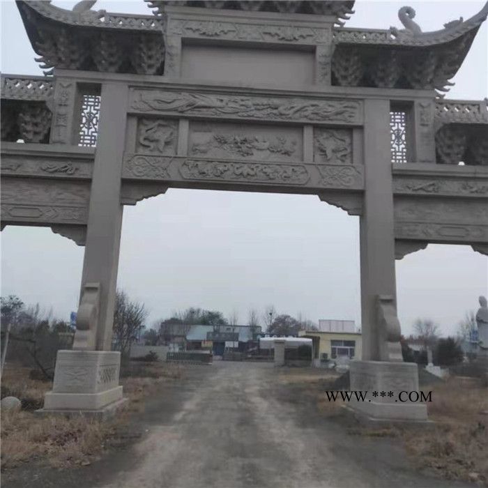 青石牌楼多款 加工景区石牌坊安装 大理石山门报价图3