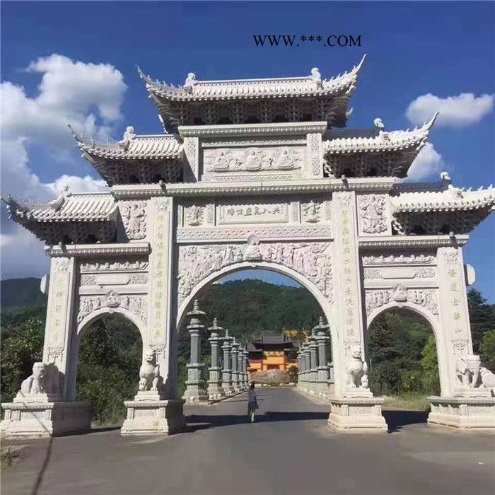 青石牌楼多款 加工景区石牌坊安装 大理石山门报价图5