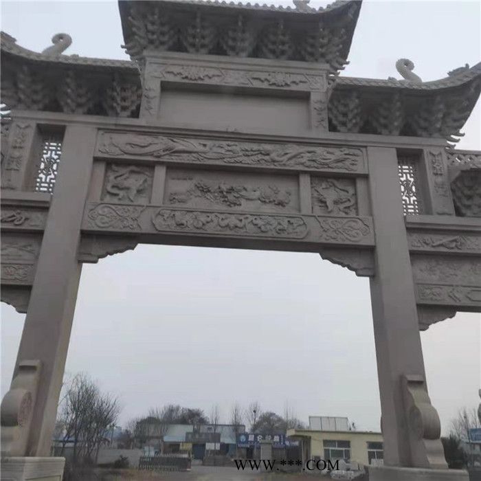 青石牌楼多款 加工景区石牌坊安装 大理石山门报价图6