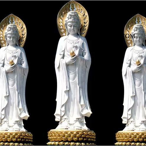 奇宝 园林雕塑  石雕观音佛像 大理石石雕佛像 寺庙滴送子观音雕塑