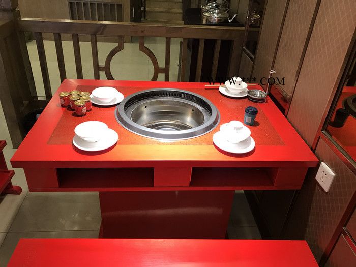 鑫韵峰 火锅店火锅桌大理石电磁用餐台桌图2