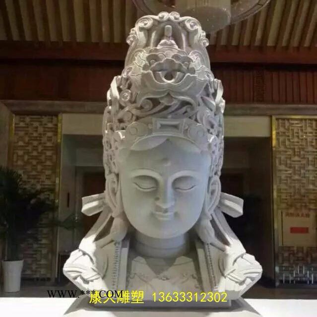 康大雕塑定制 佛像雕塑大型大理石汉白玉佛像佛头雕塑价格合理图2