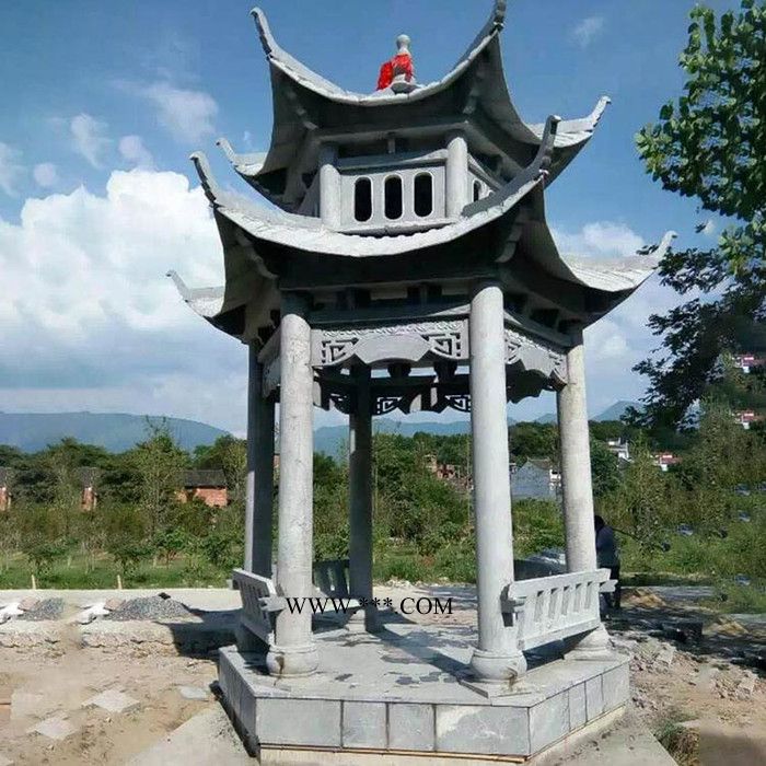 大理石石亭子设计 两层凉亭供应 欧式庭院休息凉亭报价图4