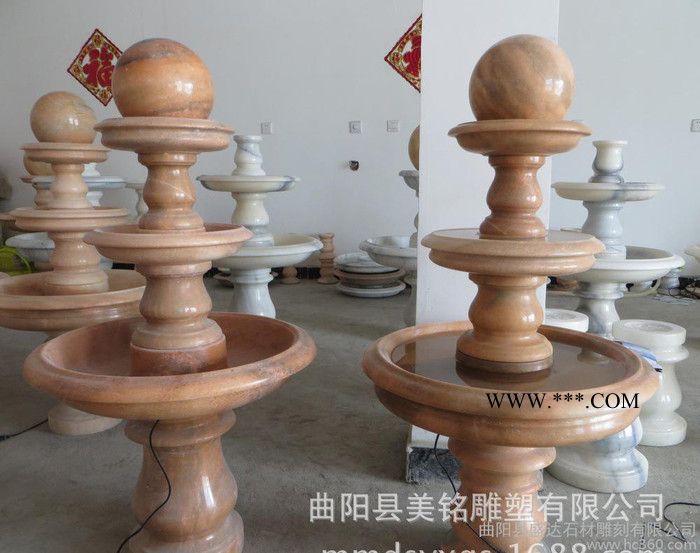 石雕喷泉风水球 汉白玉大理石风水球转运球雕塑 曲阳石雕摆件图3