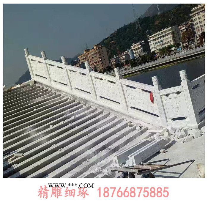 石雕栏杆 汉白玉栏杆 石栏杆厂家 大理石护栏 工艺精细图4