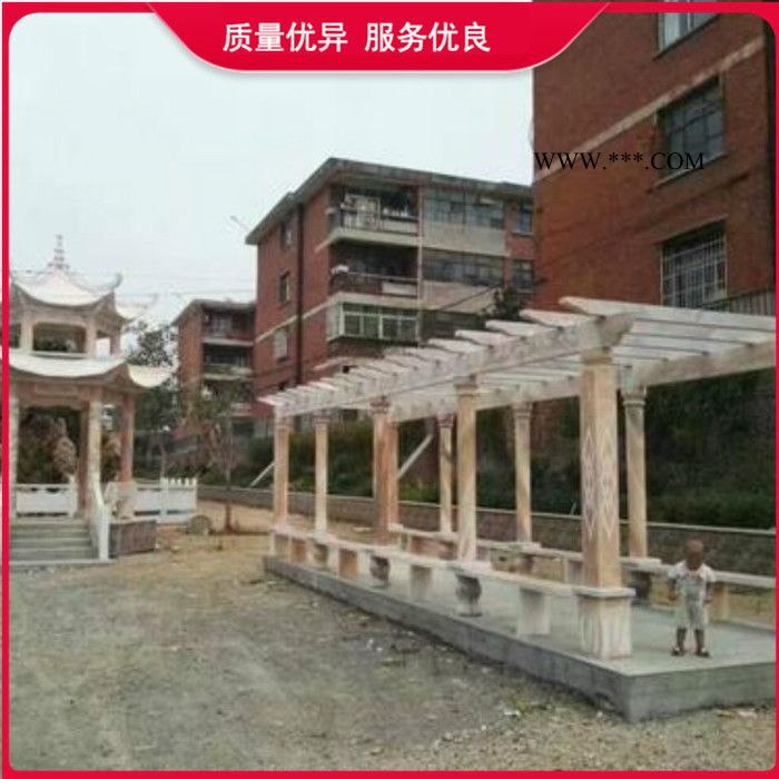 大理石长廊 汉白玉长廊花架 长期供货图3