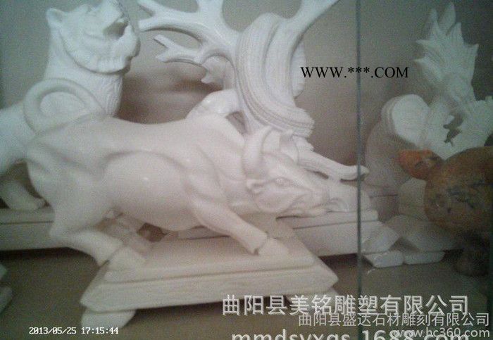 石雕兔 汉白玉大理石兔 动物雕塑摆件 小件工艺品摆件 曲阳石图2