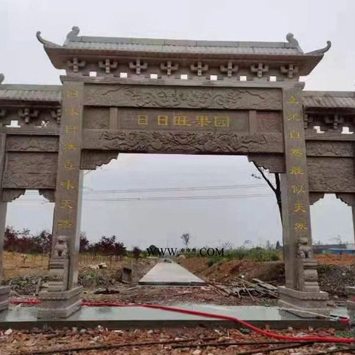 利明  寺院石牌坊 大理石牌楼 牌坊图1