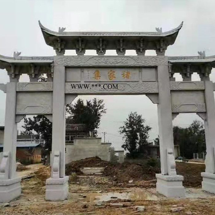 利明  寺院石牌坊 大理石牌楼 牌坊图2