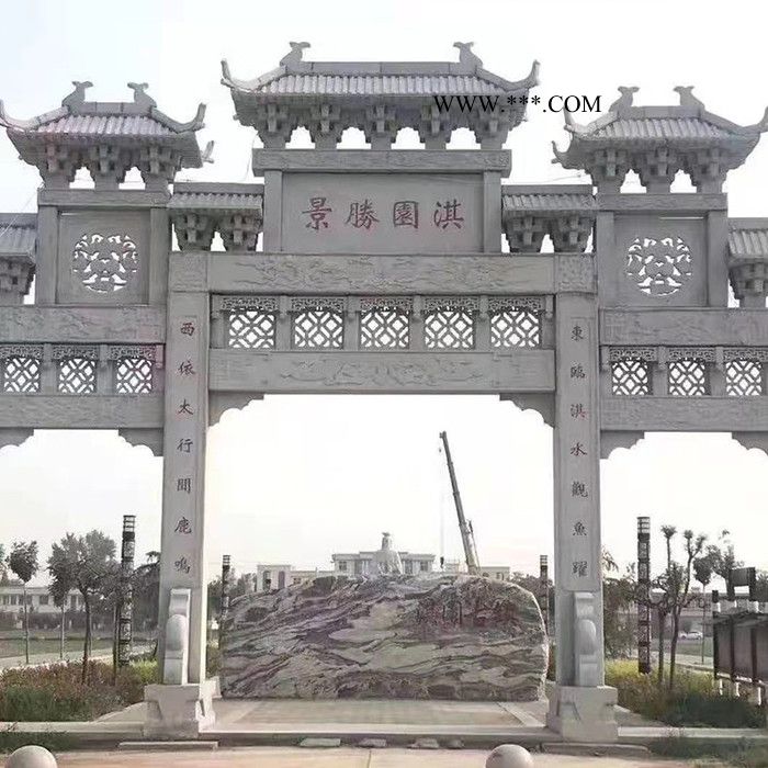 利明  寺院石牌坊 大理石牌楼 牌坊图3