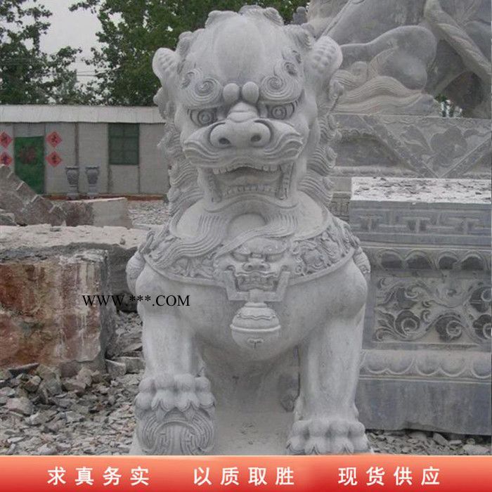 金巍 石狮子石雕动物大型动物石雕麒麟大理石雕塑景观园林定制石狮子.图1