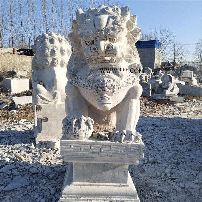 金巍 石狮子石雕动物大型动物石雕麒麟大理石雕塑景观园林定制石狮子.图6