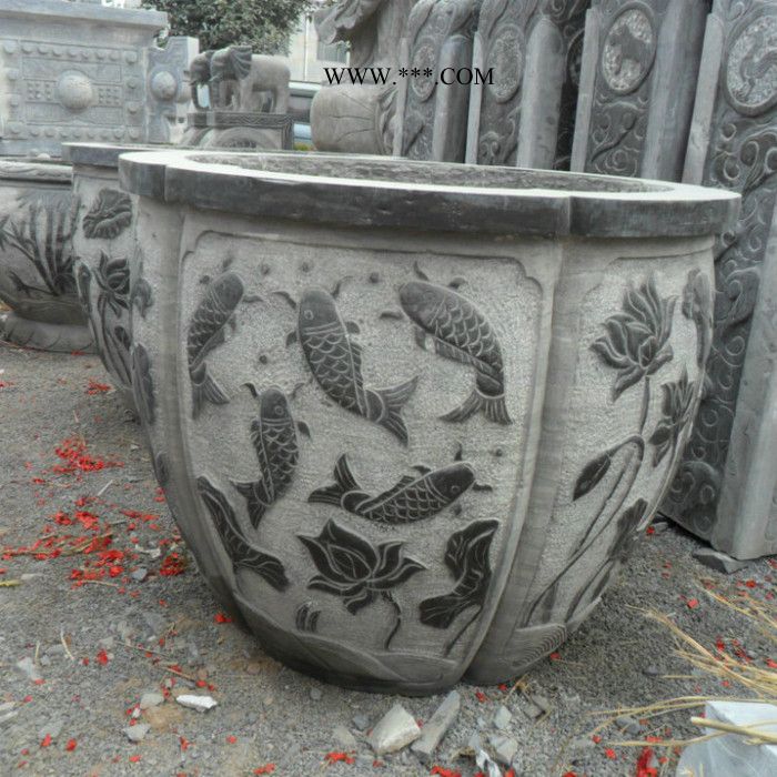 广场石雕花缸 大理石浮雕花缸 市场价格图4