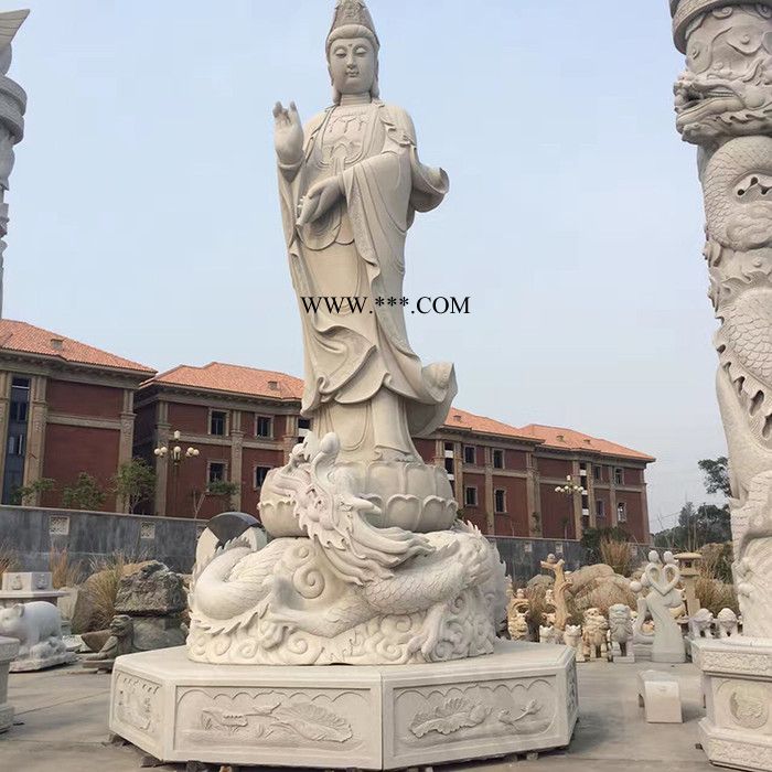 ** 石雕观音菩萨 大理石制作佛像 汉白玉观世音菩萨像图4