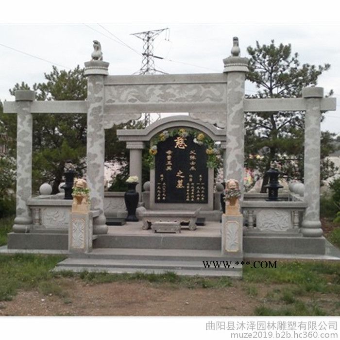 沐泽墓碑专业雕刻石碑大理石欧式豪华家族墓定制各种样式陵园墓地刻字石碑图3