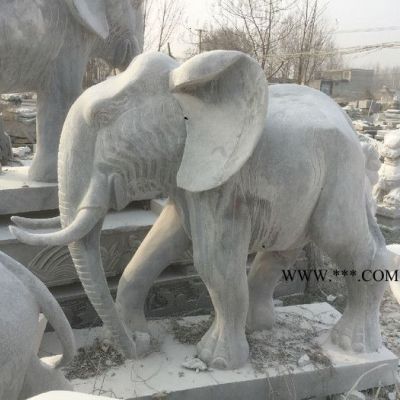 忆石宏供应石象雕塑 晚霞红招财辟邪大型大象 天然大理石大大象工艺品