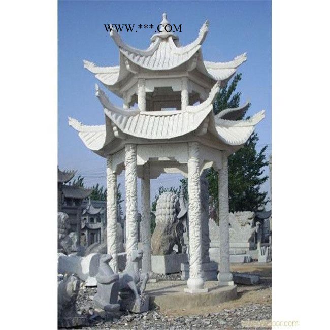 石雕大理石花岗岩六角八角小型石凉亭摆件公园别墅户外广场石凉亭图6