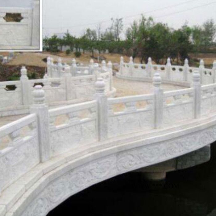 大理石栏杆石防护栏花岗岩石雕河道护栏汉白玉扶手庭院围栏图2