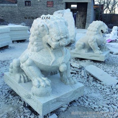 沐泽专业雕刻动物雕塑石雕狮子大理石大型石狮子花岗岩仿天安门石狮