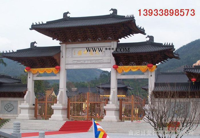 石雕牌楼牌坊 汉白玉大理石牌楼 园林雕塑摆件 直销图3