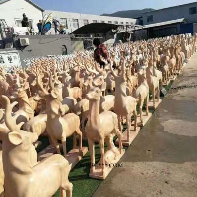 【洛彤】门口摆件价格 母子鹿装饰 石雕动物鹿批发 草坪小鹿 大理石动物雕塑