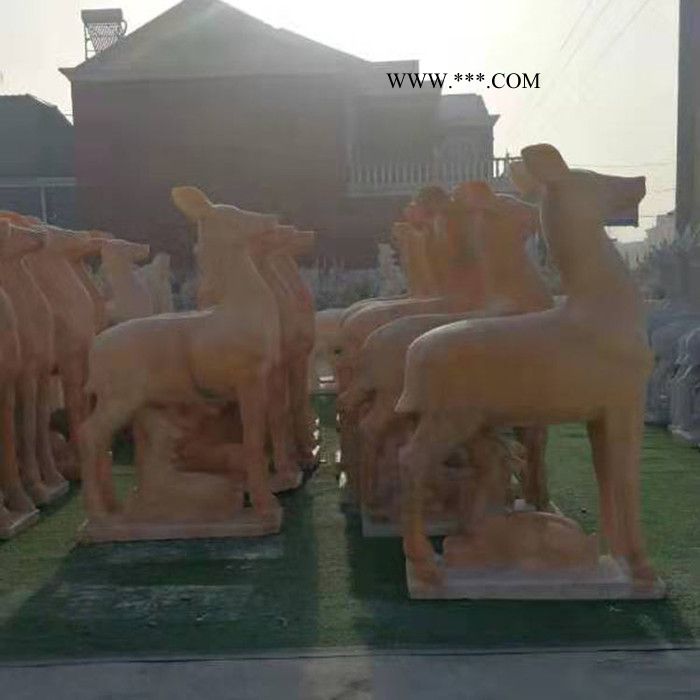 【洛彤】门口摆件价格 母子鹿装饰 石雕动物鹿批发 草坪小鹿 大理石动物雕塑图4