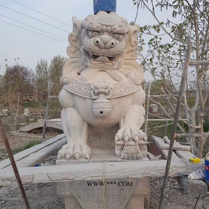 【腾翔石材】定制大理石狮子摆件 大门口摆件青石石狮子  产地批发 欢迎咨询图6